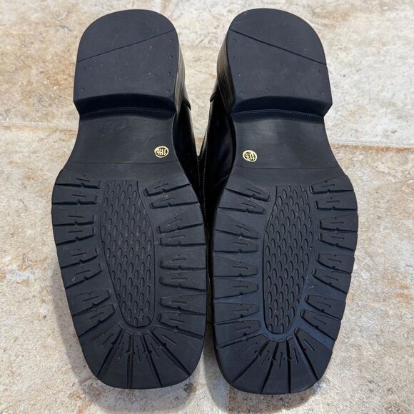 Mens Leather Oxford Dress Shoes 11.5M Black Square Toe Lace-Up Rubber Sole - Picture 12 of 12